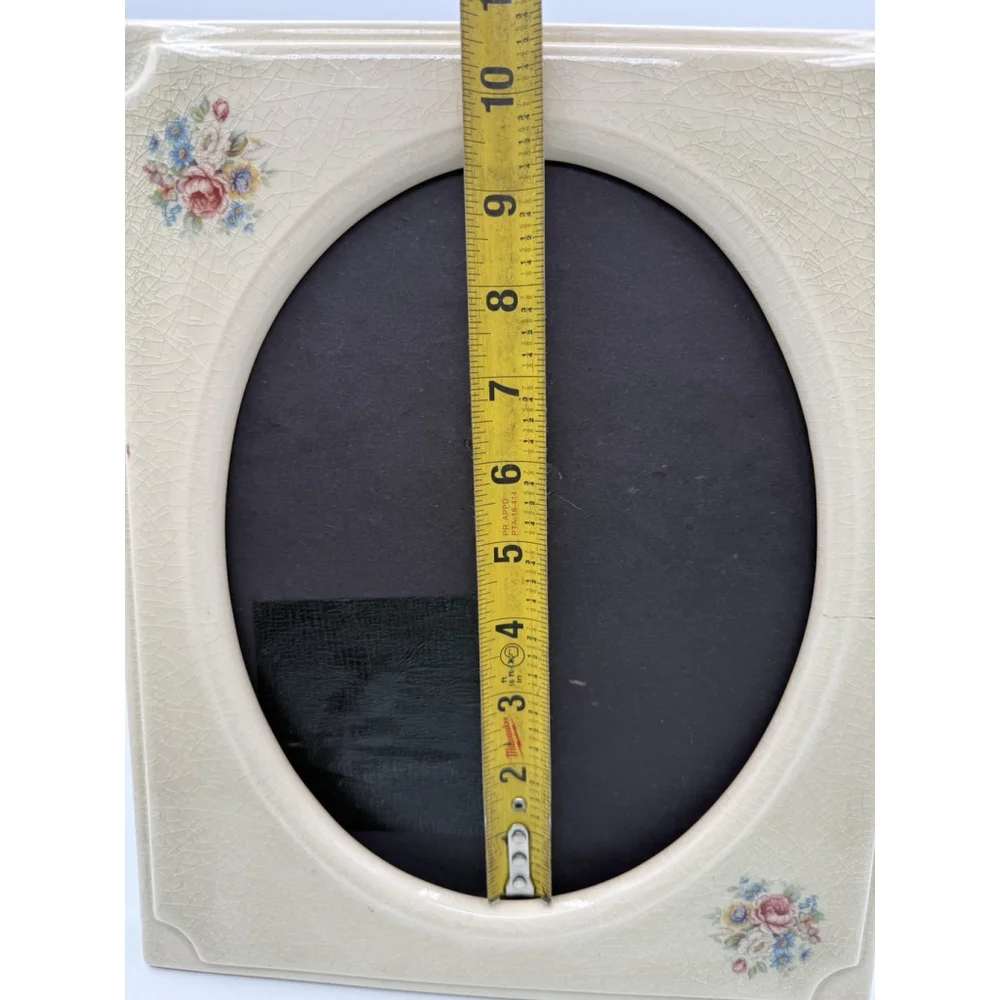 Vintage Terragrafics 1982 Hand Painted Floral Porcelain Picture Frame